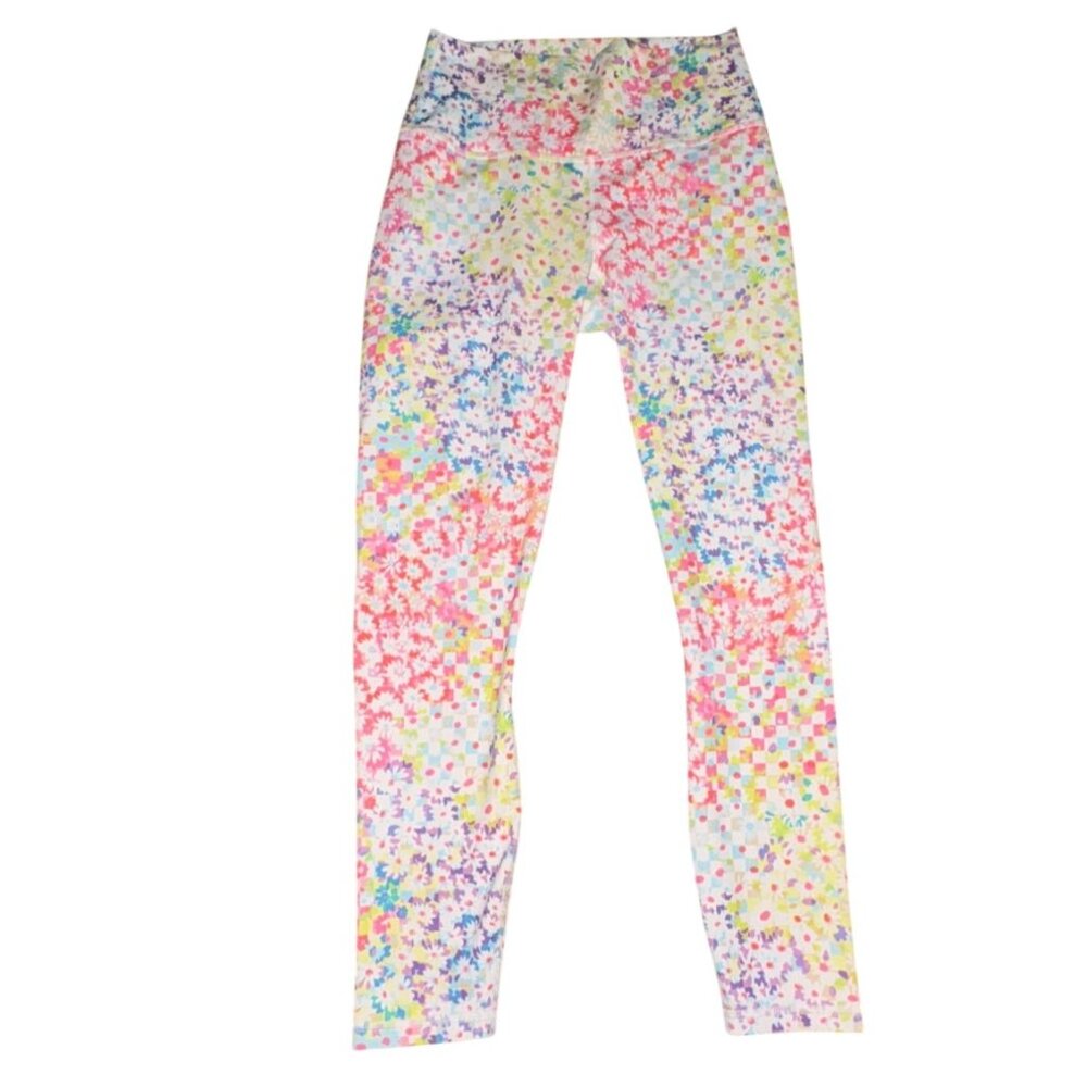 Fabletics Define PowerHold High-Waisted 7/8 Legging-Patchwork Daisy-XXS (0-2)-GU
